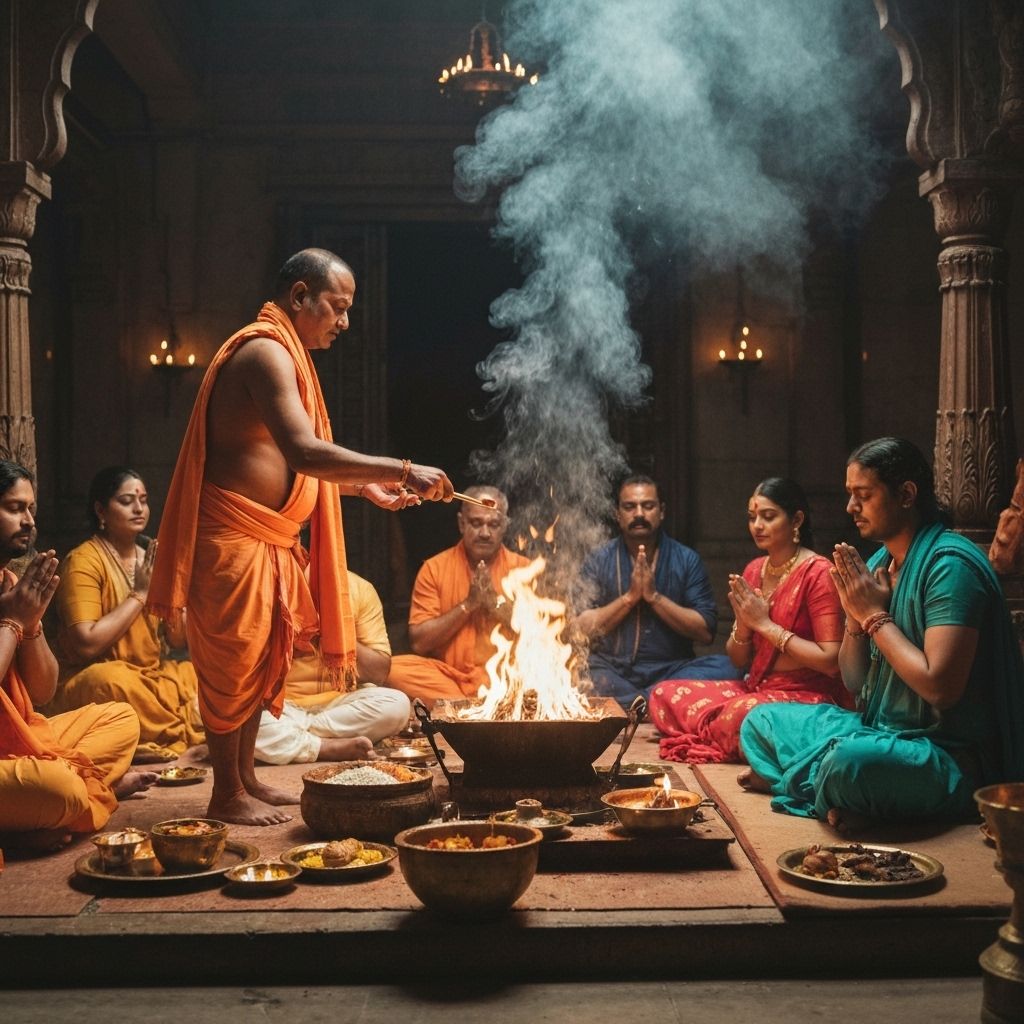 Sacred fire havan ceremony