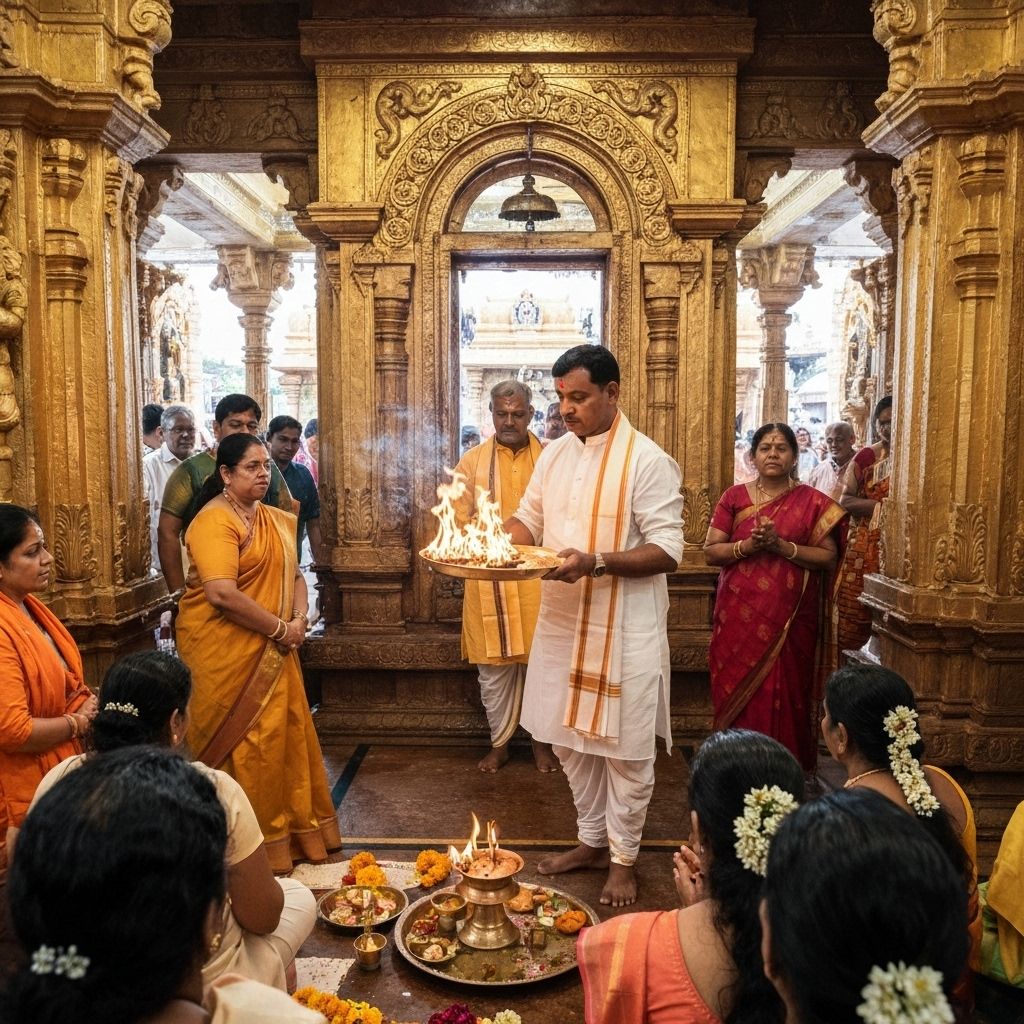 Priest performing aarti